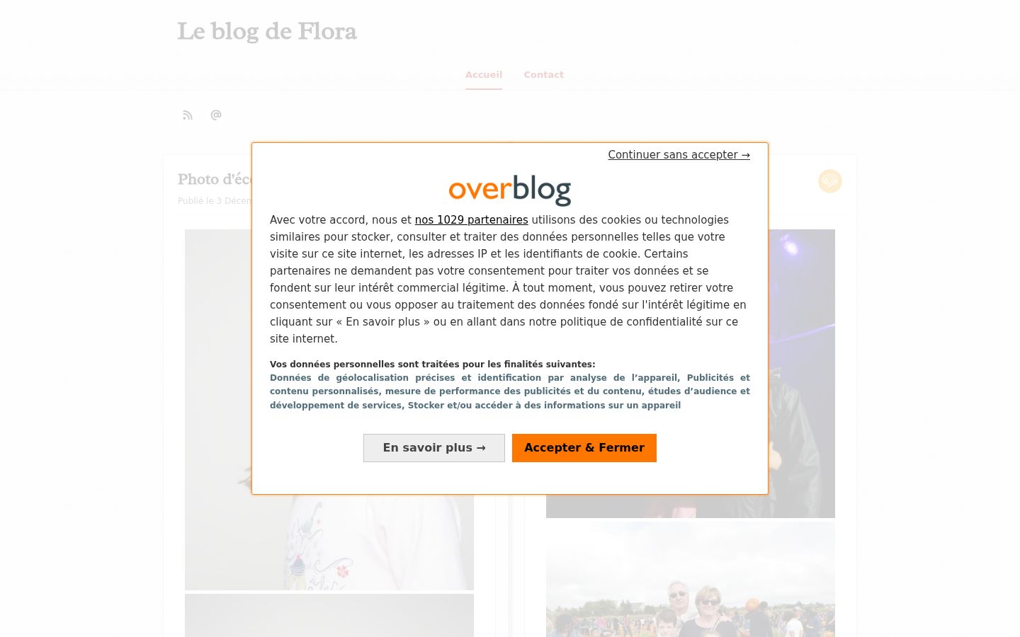 Screenshot del banner di consenso mostrato prima di qualsiasi interazione