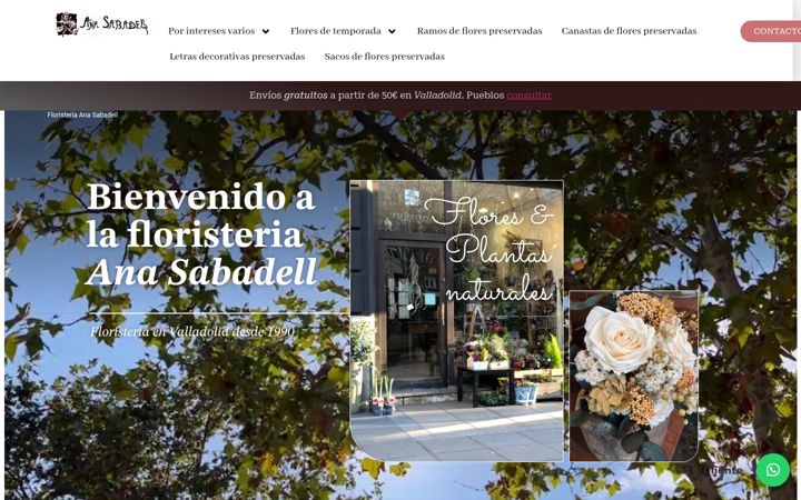 Captura de pantalla de floristeriaanasabadell.es