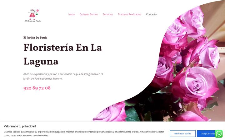 Captura de pantalla de floristeriaeljardindepaula.es
