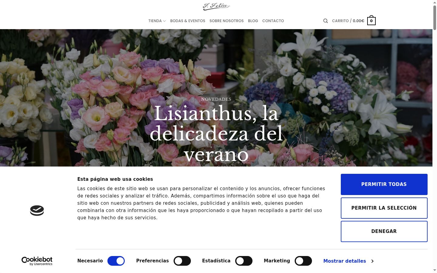Screenshot del banner di consenso mostrato prima di qualsiasi interazione