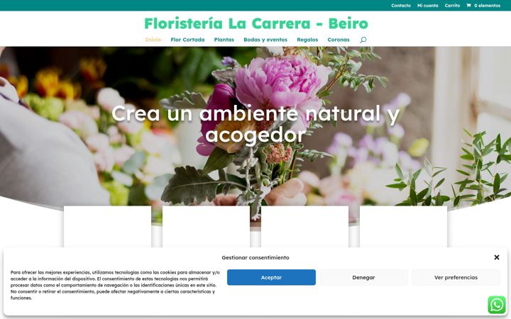 Captura de pantalla de floristerialacarrerabeirogranada.es