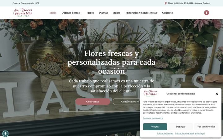Captura de pantalla de floristerialasflores.es
