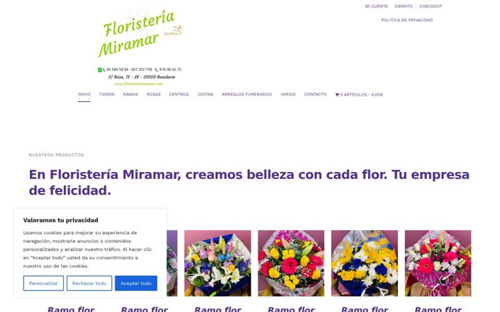 Screenshot of floristeriamiramar.com