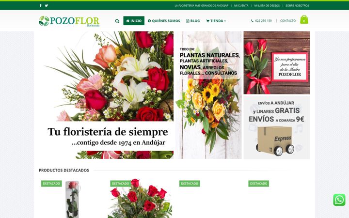 Skærmbillede af floristeriapozoflor.es