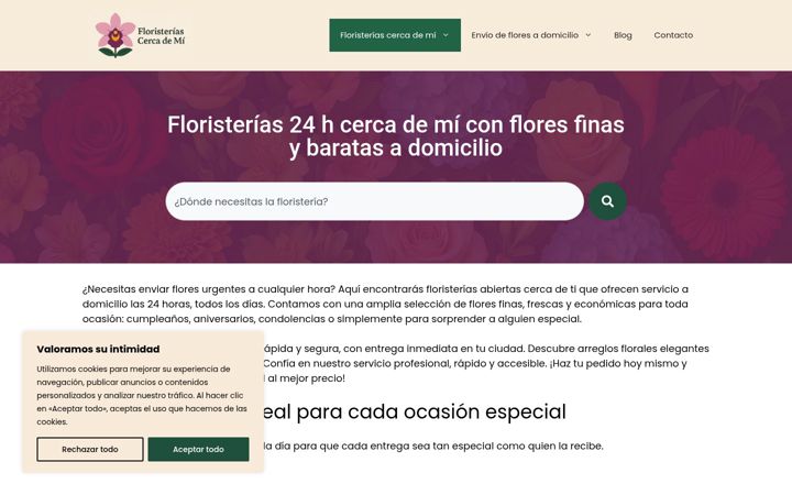 Screenshot of floristeriascercademi.com