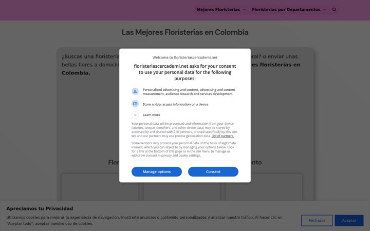 Screenshot of floristeriascercademi.net