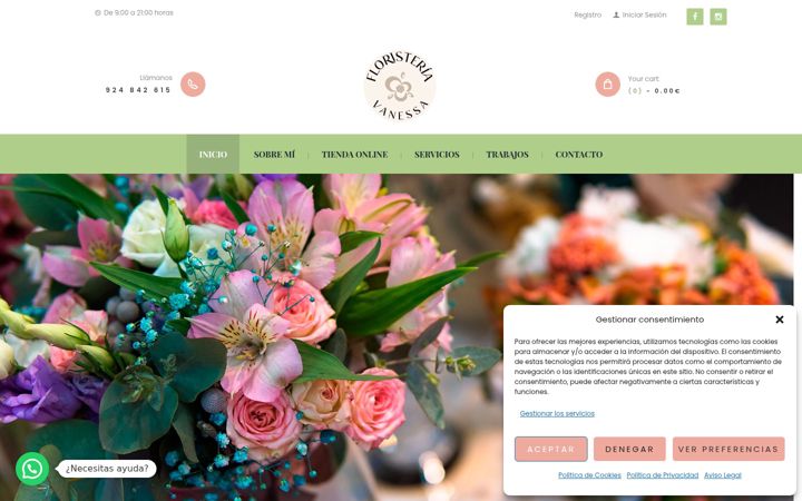 Skærmbillede af floristeriavanessa.es