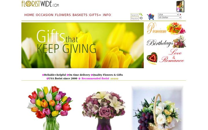 Screenshot of floristwide.com