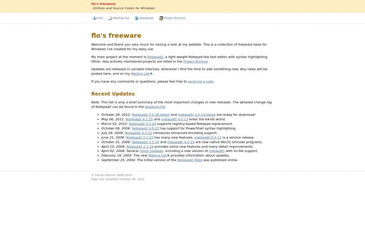 Screenshot of flos-freeware.ch