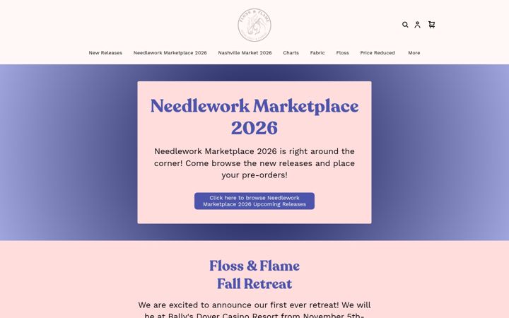 Screenshot of flossandflame.com