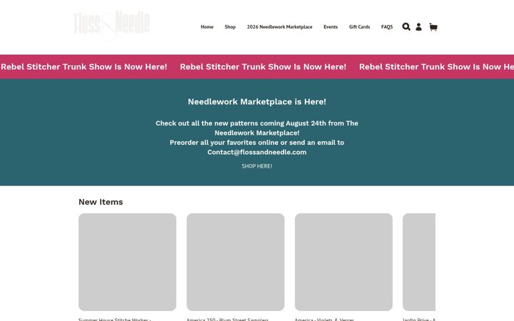 Screenshot of flossandneedle.com