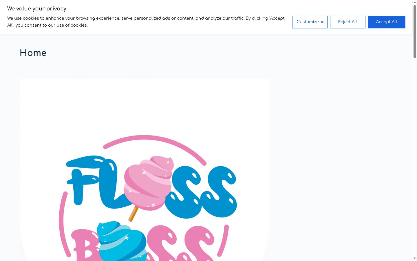 Captura de ecrã do banner de consentimento apresentado antes de qualquer interação