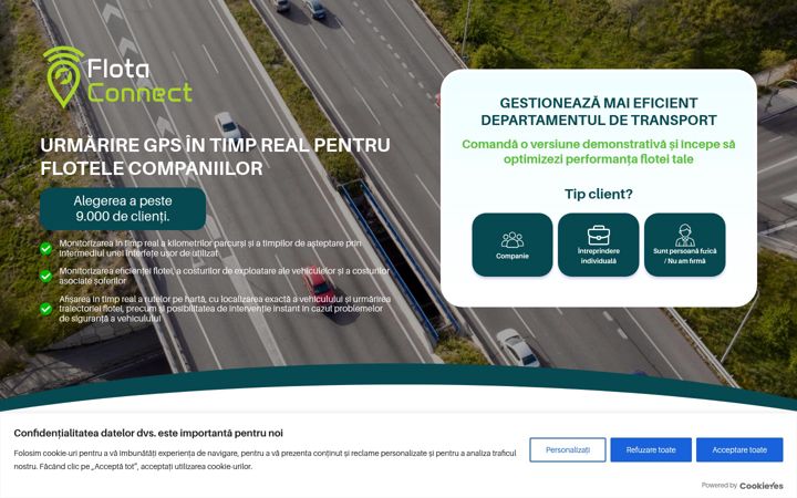 Ekrānuzņēmums no flota-connect.com