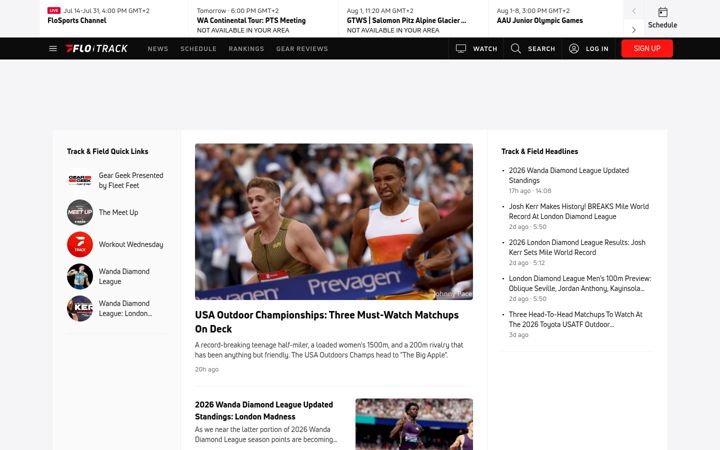 Screenshot of flotrack.org