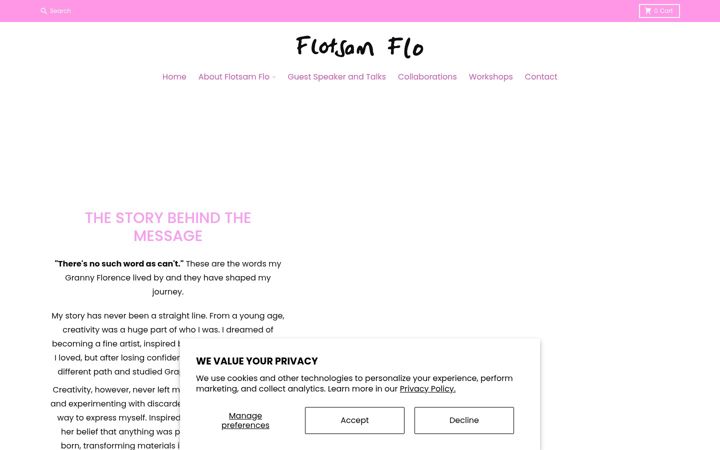 Screenshot of flotsamflo.co.uk