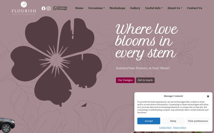Screenshot of flourishflower.co.uk