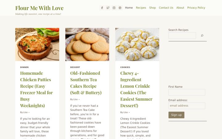 Screenshot of flourmewithlove.com