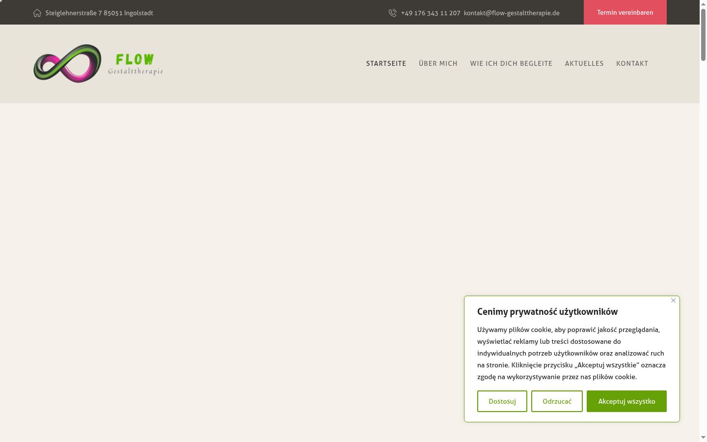 Screenshot tal-banner tal-kunsens muri qabel kwalunkwe interazzjoni