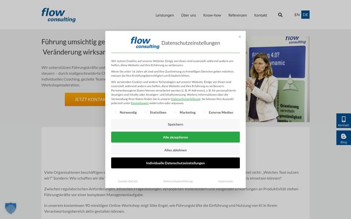 Screenshot ta' flow.de