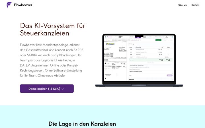 Screenshot ta' flowbeaver.de