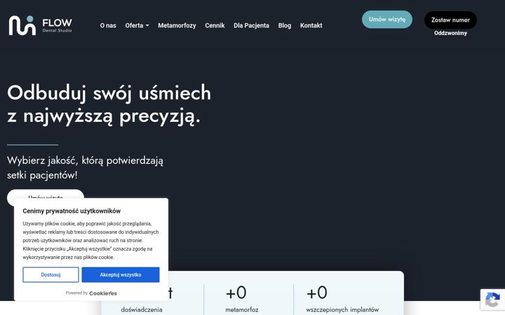Snímek obrazovky flowdentalstudio.pl