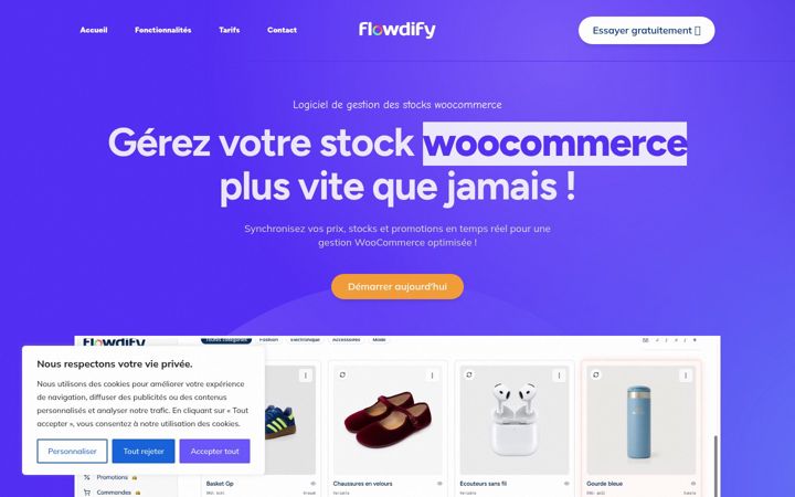 Screenshot of flowdify.fr