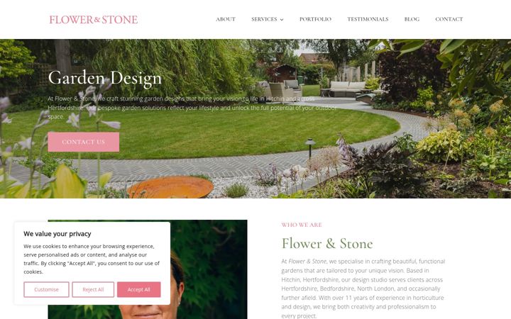 Screenshot of flowerandstone.net