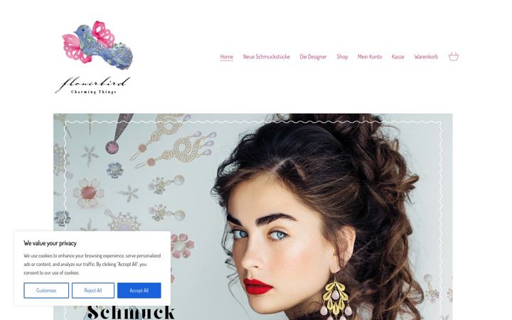 Screenshot von flowerbird.net