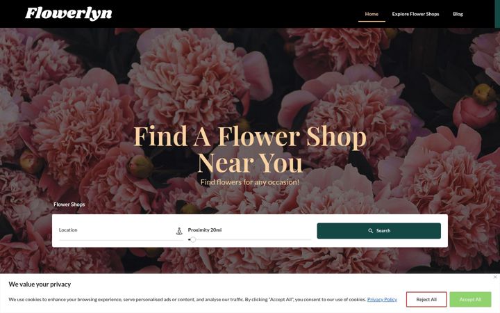 Screenshot of flowerlyn.com