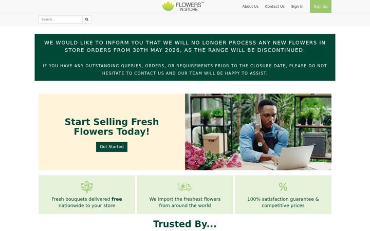 Screenshot of flowers-in-store.co.uk