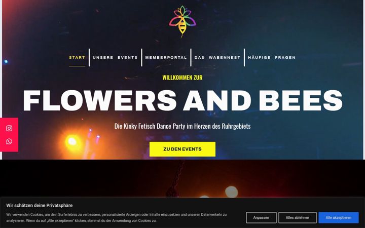 Screenshot ta' flowersandbees.de