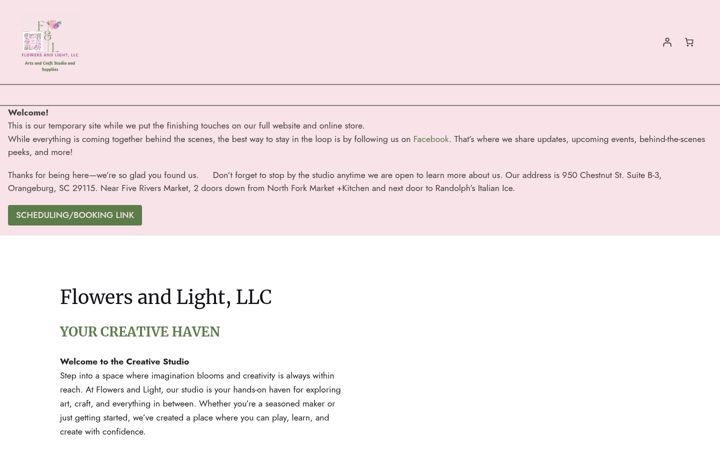 Screenshot of flowersandlight.com