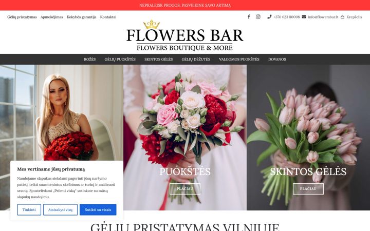 Screenshot von flowersbar.lt