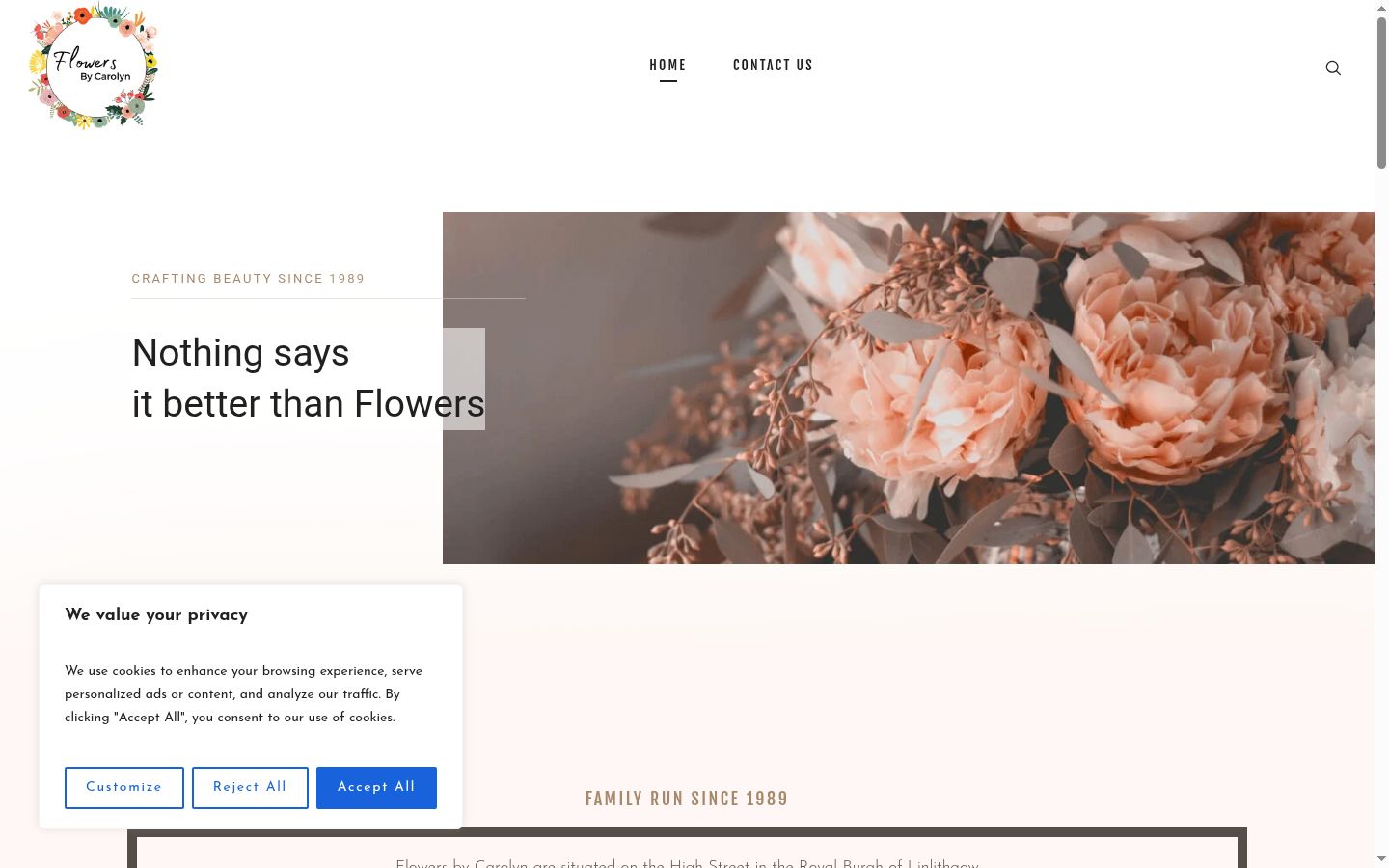 Screenshot of the consent banner shown before any interaction