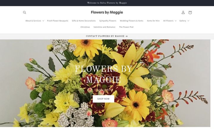 Screenshot of flowersbymaggie.co.uk