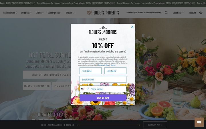 Screenshot of flowersfordreams.com