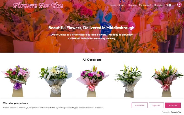 Screenshot of flowersforyou.uk