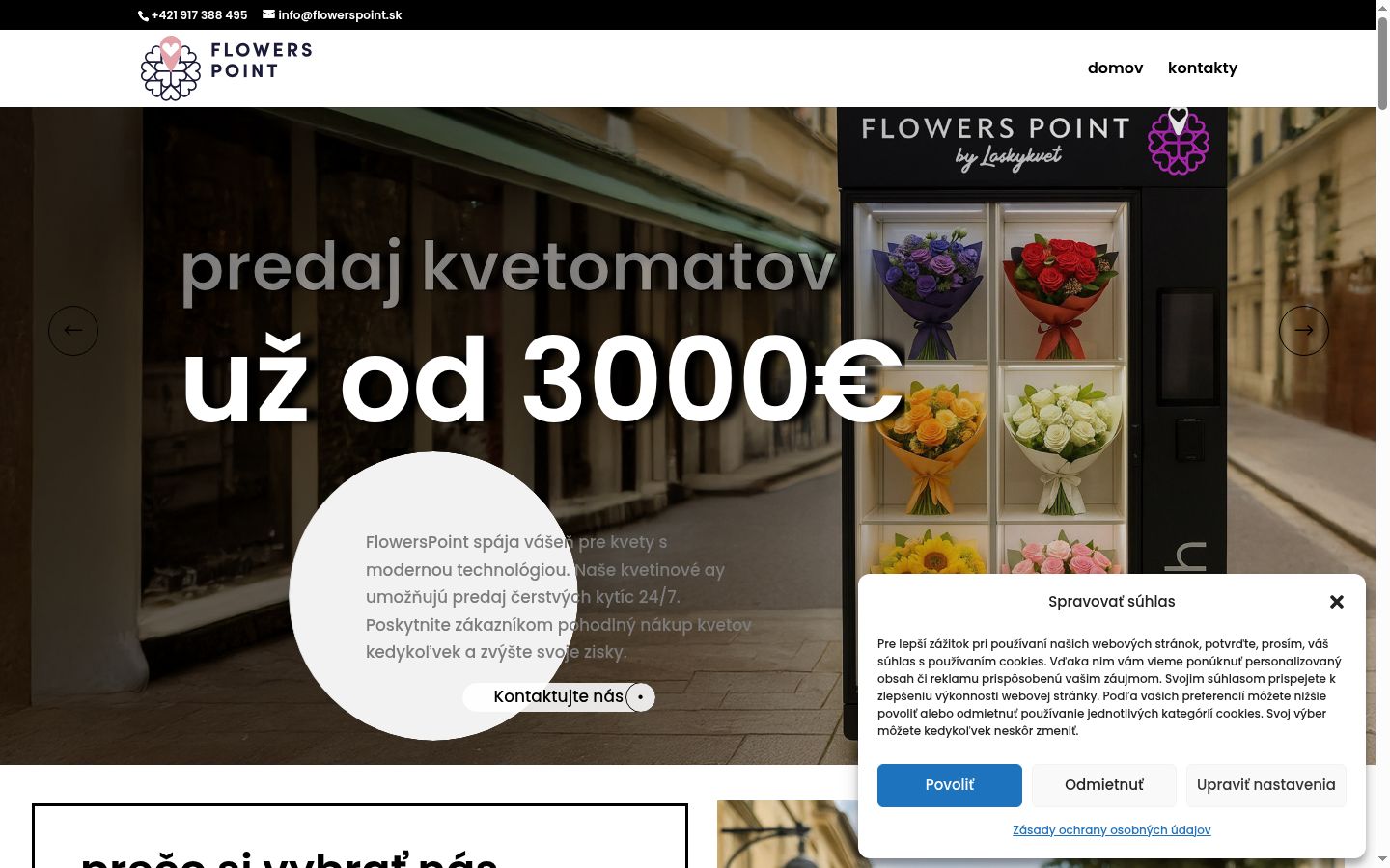 Snímka obrazovky banera súhlasu zobrazeného pred akoukoľvek interakciou