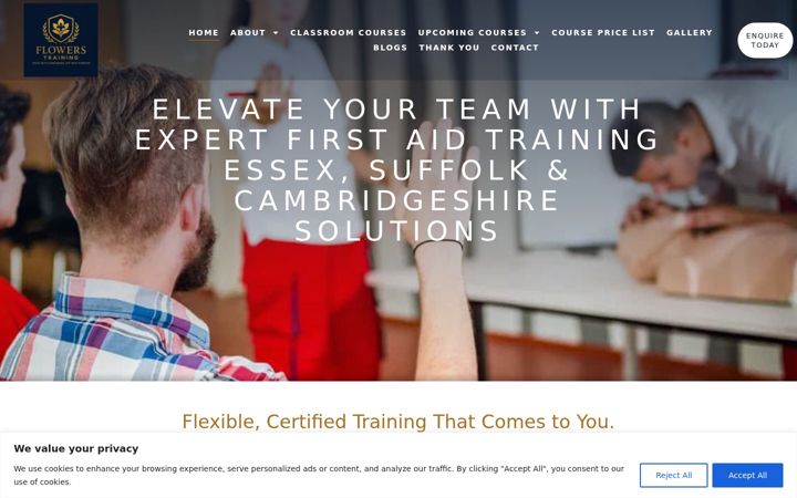 Screenshot of flowerstraining.co.uk