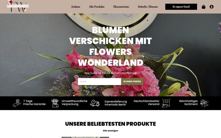 Screenshot ta' flowerswonderland.de
