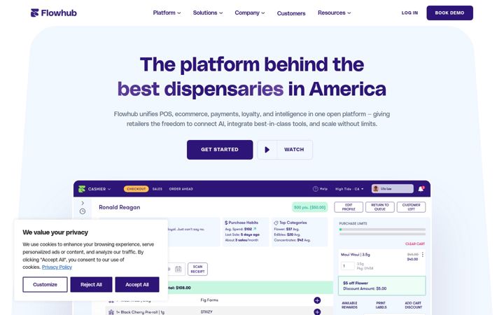 Screenshot of flowhub.com