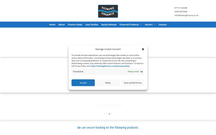 Skærmbillede af flowingfinance.co.uk