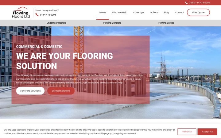 Skærmbillede af flowingfloorsltd.co.uk