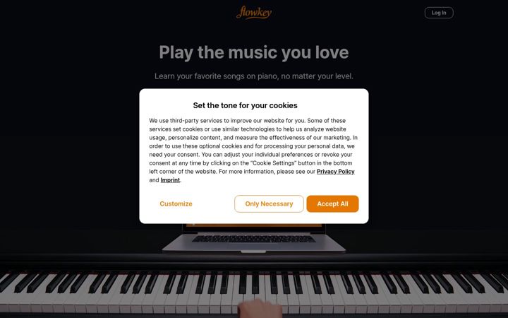 Screenshot of flowkey.com