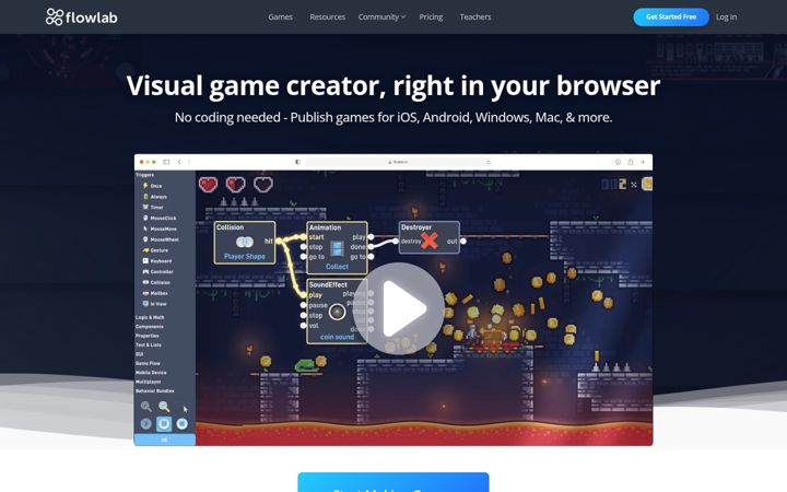 Screenshot of flowlab.io