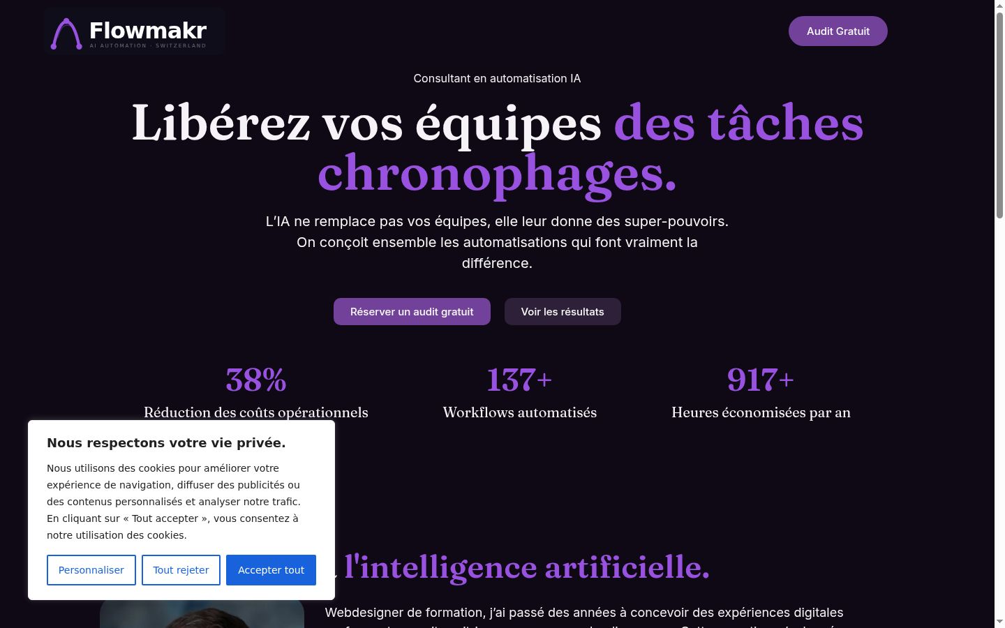 Screenshot del banner di consenso mostrato prima di qualsiasi interazione