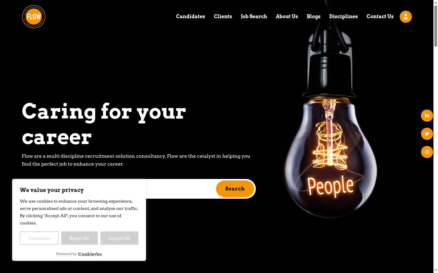 Screenshot of the consent banner shown before any interaction