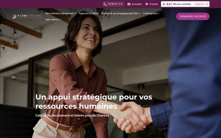 Screenshot of flowstream-recrutement.com