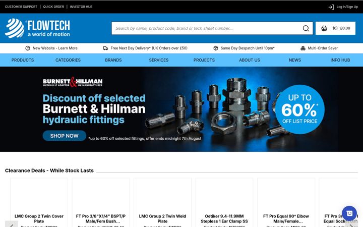 Skærmbillede af flowtech.co.uk