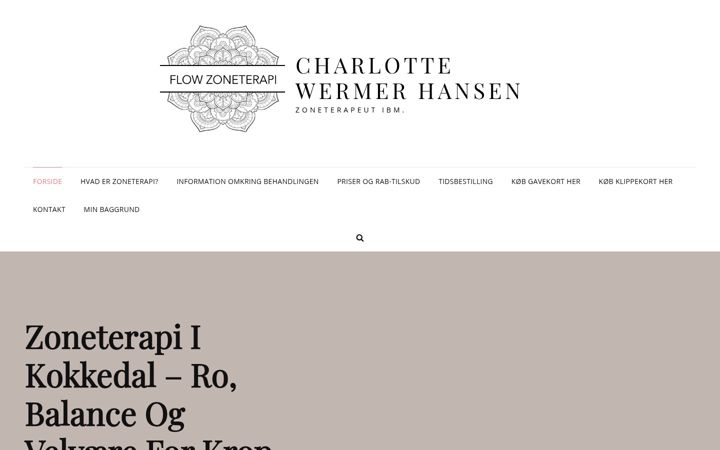 Screenshot of flowzoneterapi.dk